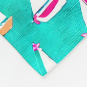 Zeilboten Patroonroze en Aqua Fleece Deken (Hoek)