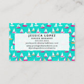 Zeilboten Patroonroze en Aqua Visitekaartje (Achterkant)