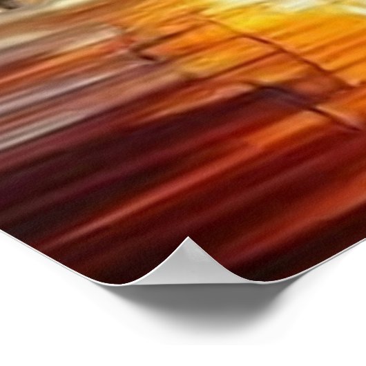 Zeilboten race abstract modern blauw goud rood poster (Hoek)