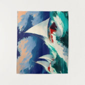 Zeilboten Racen in Heavy Zeeen Wandkleed (Voorkant)