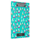 Zeilboten Roze en Aqua Patroon Klembord (Rechts)