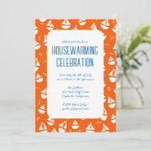 Zeilboten Schattige Strand Nautische Housewarming  Kaart (Staand voorkant)