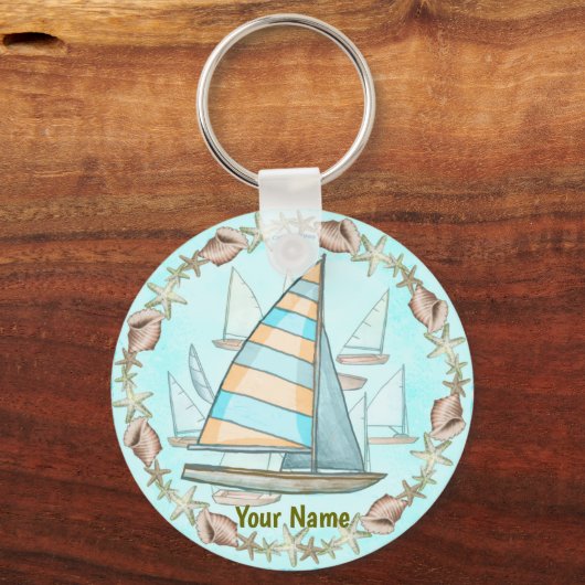 Zeilboten sleutelhanger (Voorkant)