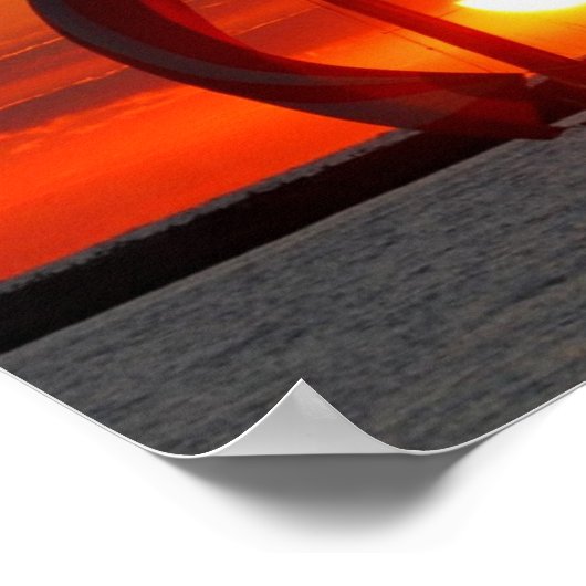 Zeilboten tegen zonsondergang poster (Hoek)