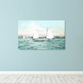 Zeilboten van Alameda BeachAlameda, CA Canvas Afdruk (Insitu (Houten vloer))