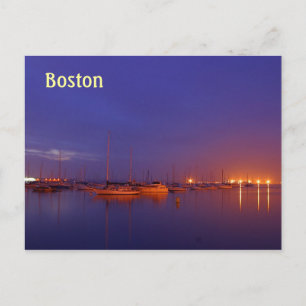 Zeilboten van Boston in de jachthaven in het schem Briefkaart