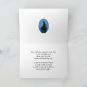 Zeilboten voor anker verjaardagskaart voor Godfath Kaart (Binnen)