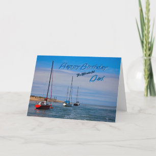 Zeilboten voor anker verjaardagskaart voor papa kaart