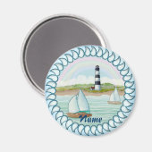 Zeilboten Vuurtoren Magneet (Voorkant / Achterkant)