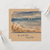 Zeilboten Wenskaart Kaart (Voorkant / Achterkant in situ)