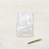 Zeilboten zitten vast in de belangrijke westhaven post-it® notes (Op bureau)