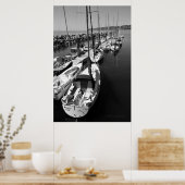 Zeilboten Zwart-wit Poster (Keuken)