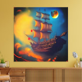 Zeilen aan de hemel canvas afdruk (Insitu (Woonkamer))