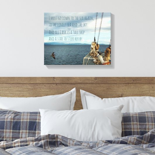 Zeilen aan de kust Zee Fever Print (Insitu (Slaapkamer))