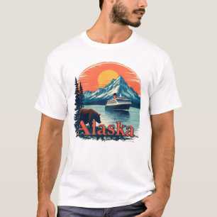 Zeilen Alaska Mountains Beren en het Zee T-shirt