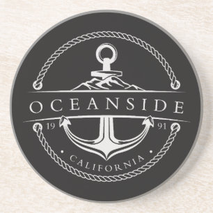Zeilen Anker Oceanside Californië 1991 Zandsteen Onderzetter