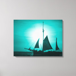 Zeilen Aruba Schemering Diepzee Schuim Nevel (Land Canvas Afdruk