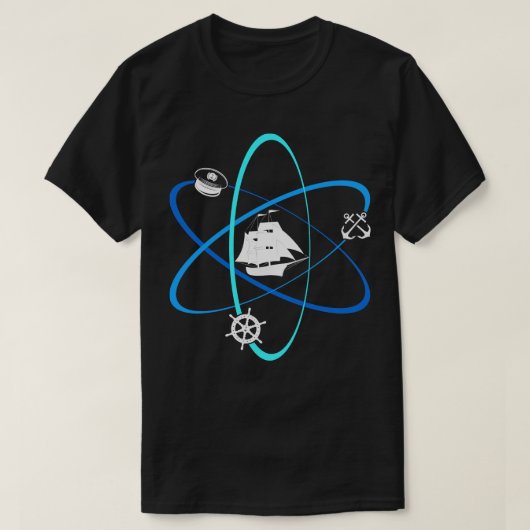Zeilen Atom Captain Pet Anker Boaters Zeilboot T-shirt (Design voorkant)