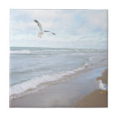 Zeilen bij de strand tegeltje (Voorkant)