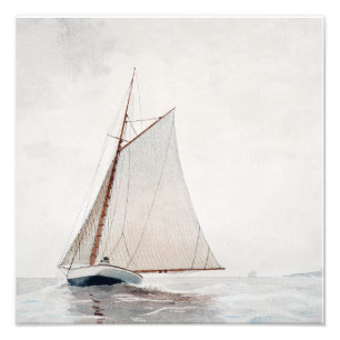 Zeilen bij Gloucester (ca.1880) door Winslow Homer Foto Afdruk