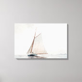 Zeilen bij Gloucester | Winslow Homer Canvas Afdruk (Voorkant)