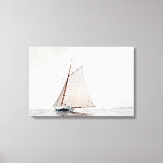 Zeilen bij Gloucester | Winslow Homer Canvas Afdruk (Voorkant)