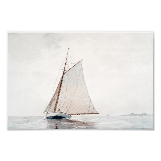 Zeilen bij Gloucester | Winslow Homer Foto Afdruk (Voorkant)