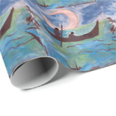 Zeilen bij maanlicht cadeaupapier (Rol Hoek)