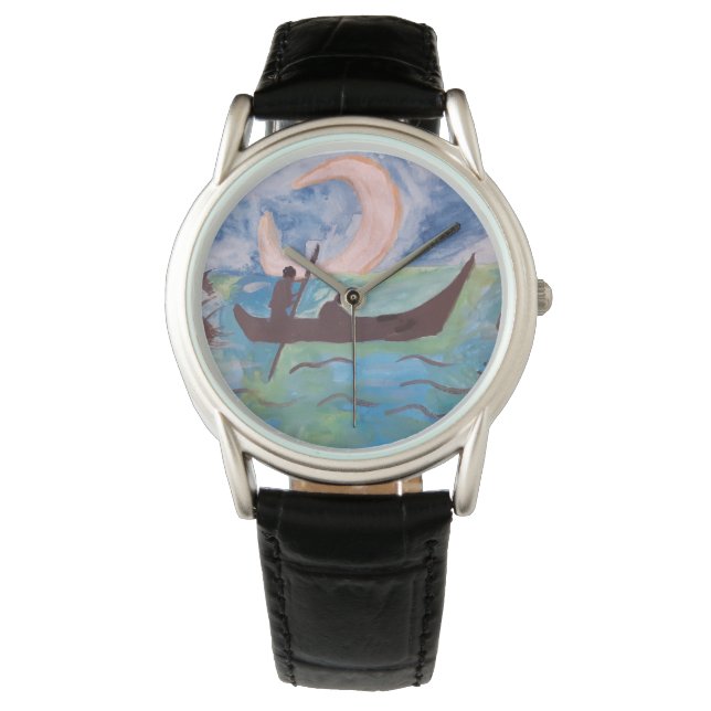 Zeilen bij maanlicht horloge (Voorkant)