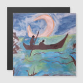 Zeilen bij maanlicht Magnetische Kaart (Voorkant / Achterkant)