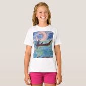 Zeilen bij maanlicht t-shirt (Voorkant volledig)