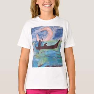 Zeilen bij maanlicht t-shirt