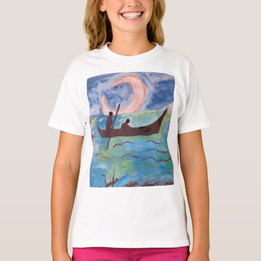 Zeilen bij maanlicht t-shirt (Voorkant)