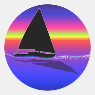 Zeilen bij Sunset Sticker
