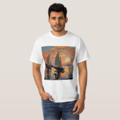 Zeilen bij zonsondergang 5 t-shirt (Voorkant volledig)