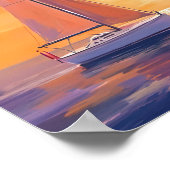 Zeilen bij zonsondergang | kustschilderij van de o poster (Hoek)