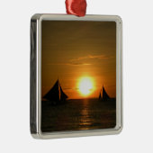 Zeilen bij zonsondergang metalen ornament (Rechts)