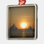 Zeilen bij zonsondergang metalen ornament (Links)