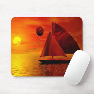 Zeilen bij zonsondergang muismat