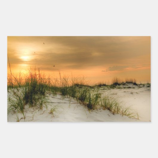 Zeilen bij zonsopgang rechthoekige sticker (Voorkant)