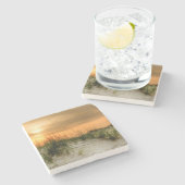 Zeilen bij zonsopgang stenen onderzetter (Zijkant)