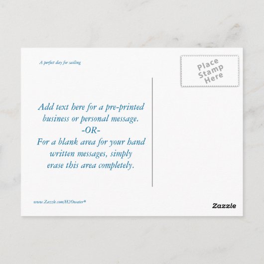 Zeilen Briefkaart (Achterkant)