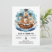 Zeilen Custom Happy Pirate Verjaardag Kaart (Staand voorkant)