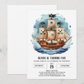 Zeilen Custom Happy Pirate Verjaardag Kaart (Voorkant / Achterkant)