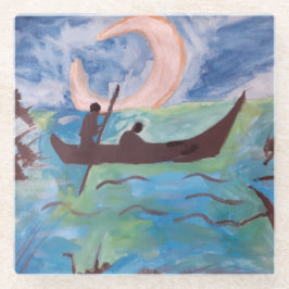 Zeilen door Moonlight Glass Onderzetter