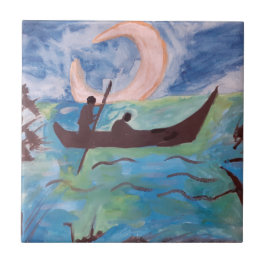 Zeilen door Moonlight Keramische Tegel Tegeltje