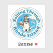 Zeilen door Rhode Island_ kustvuurtoren Sticker (Vel)