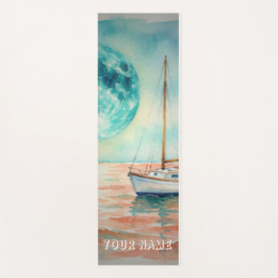 Zeilen door rustig water yogamat
