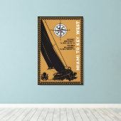 Zeilen Florida Miami Key West Canvas Afdruk (Insitu (Houten vloer))