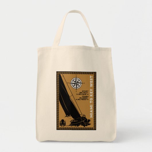 Zeilen Florida Miami Key West Tote Bag (Voorkant)